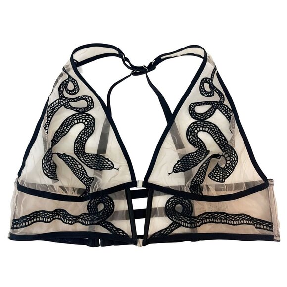 Thistle and Spire Medusa Bralette Snake Print Black Nude - Size 2X - Picture 1 of 3